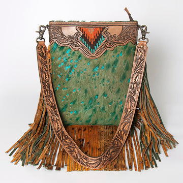 ADBGS192AA American Darling Hand Tooled Hair On Genuine Leather Women Bag Western Handbag Purse